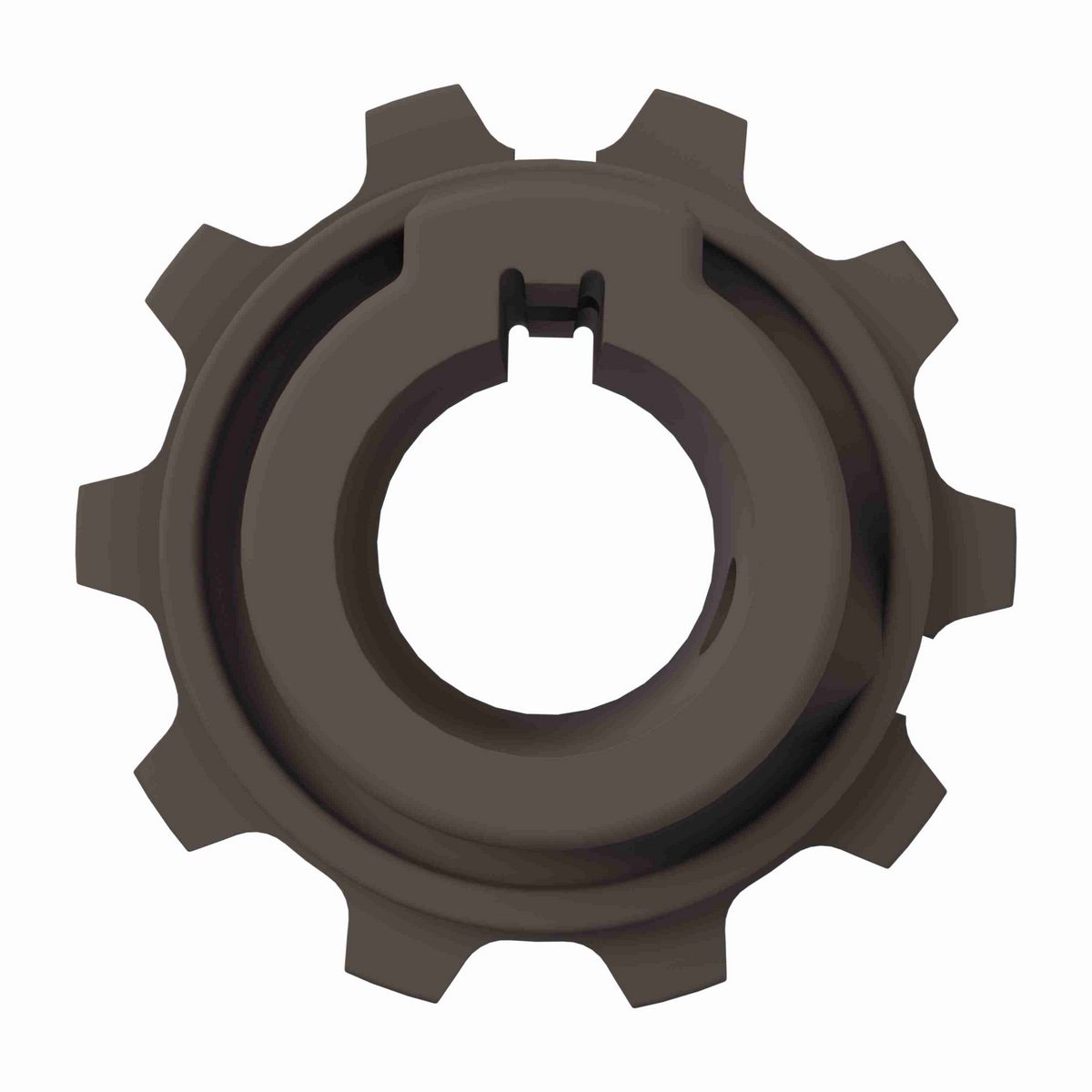 Rexnord 5930 Series Solid One Piece Molded Acetal Sprocket with 10 Teeth and a 25mm Round Shaft-Ready Bore with Keyway & 2 Setscrews - 114-811-8