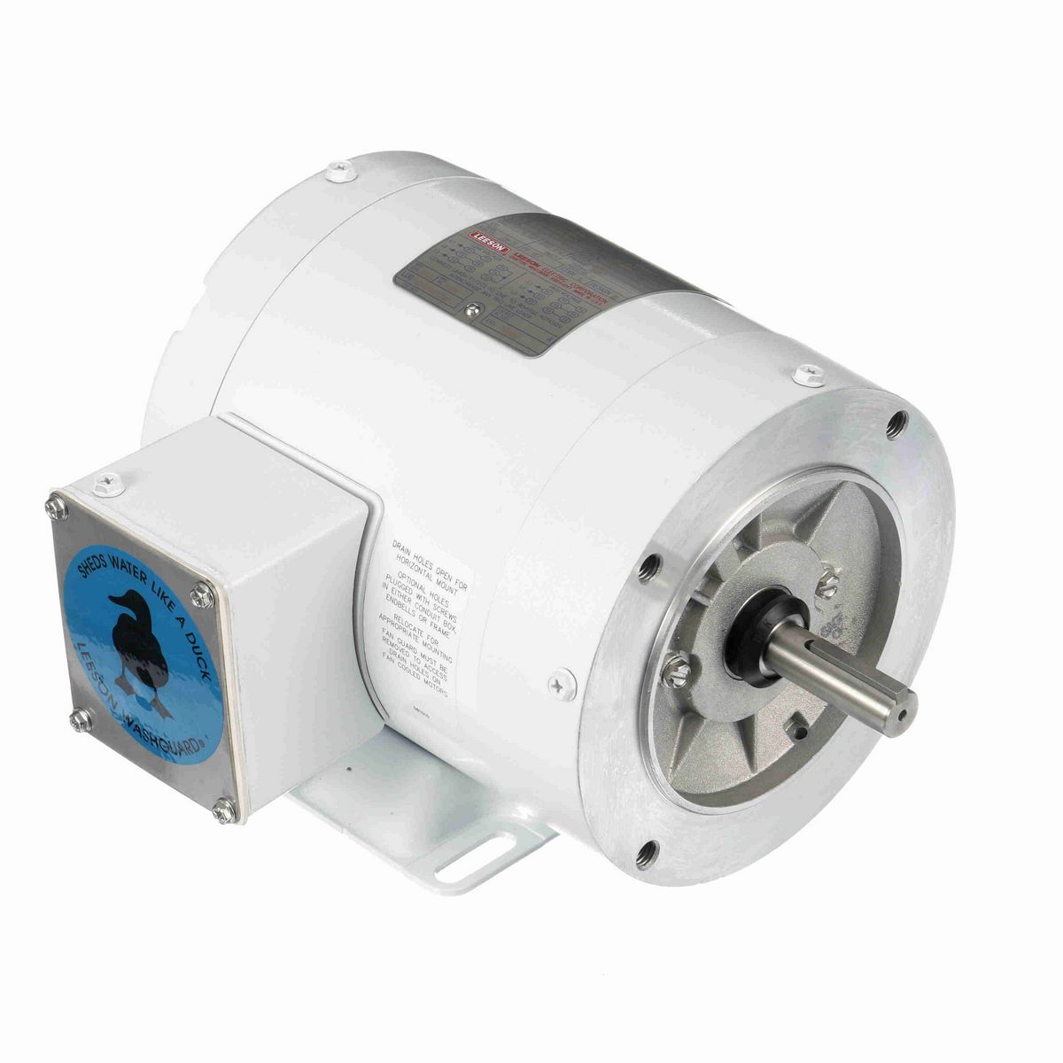LEESON White Duck™ General Purpose Motor, 0.50 HP, 3 Ph, 60 Hz, 230/460 V, 1800 RPM, 56C Frame, TENV - 113586.00