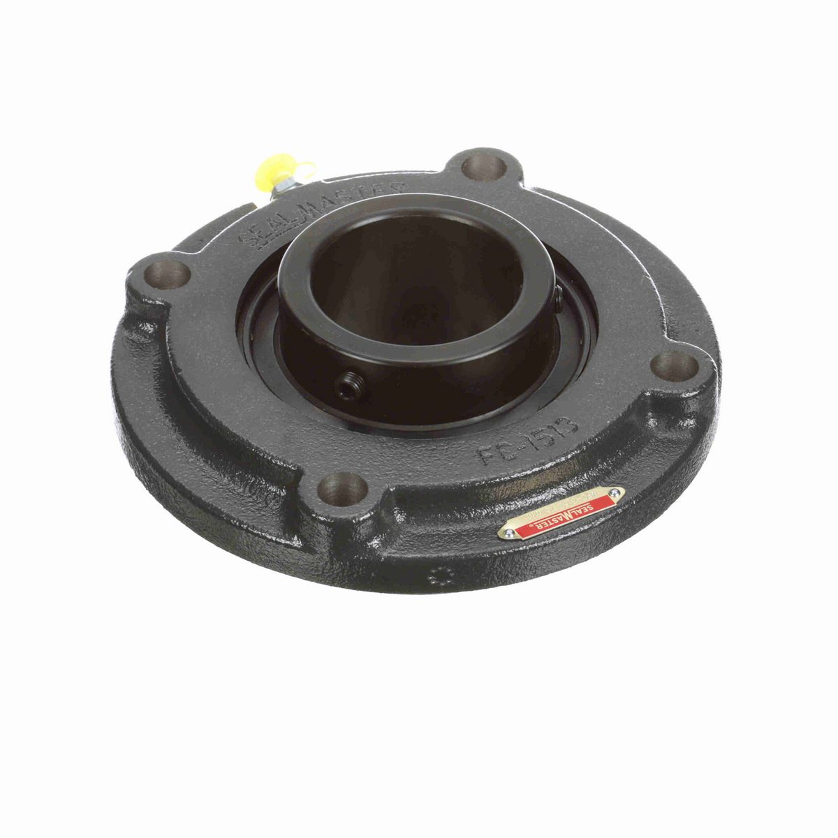 Sealmaster Mounted Cast Iron Flange Cartridge Ball Bearing - 52100 Bearing Steel, Black Oxided - Setscrew Lock - MFC-315C
