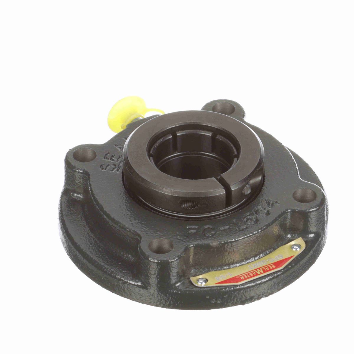 Sealmaster Mounted Cast Iron Flange Cartridge Ball Bearing - 52100 Bearing Steel, Black Oxided - Concentric Lock - SFC-20RT