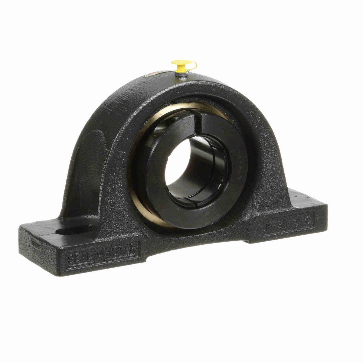 Sealmaster Mounted Cast Iron Two Bolt Pillow Block Ball Bearing - 52100 Bearing Steel, Black Oxided - Concentric Lock - EMP-39T