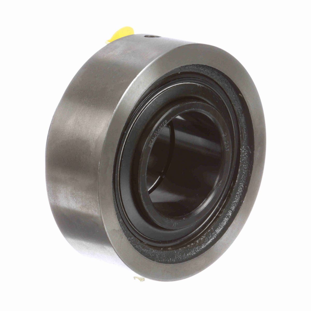 Sealmaster Mounted Cast Iron Cylindrical Cartridge Ball Bearing - 52100 Bearing Steel, Black Oxided - Concentric Lock - SC-35T