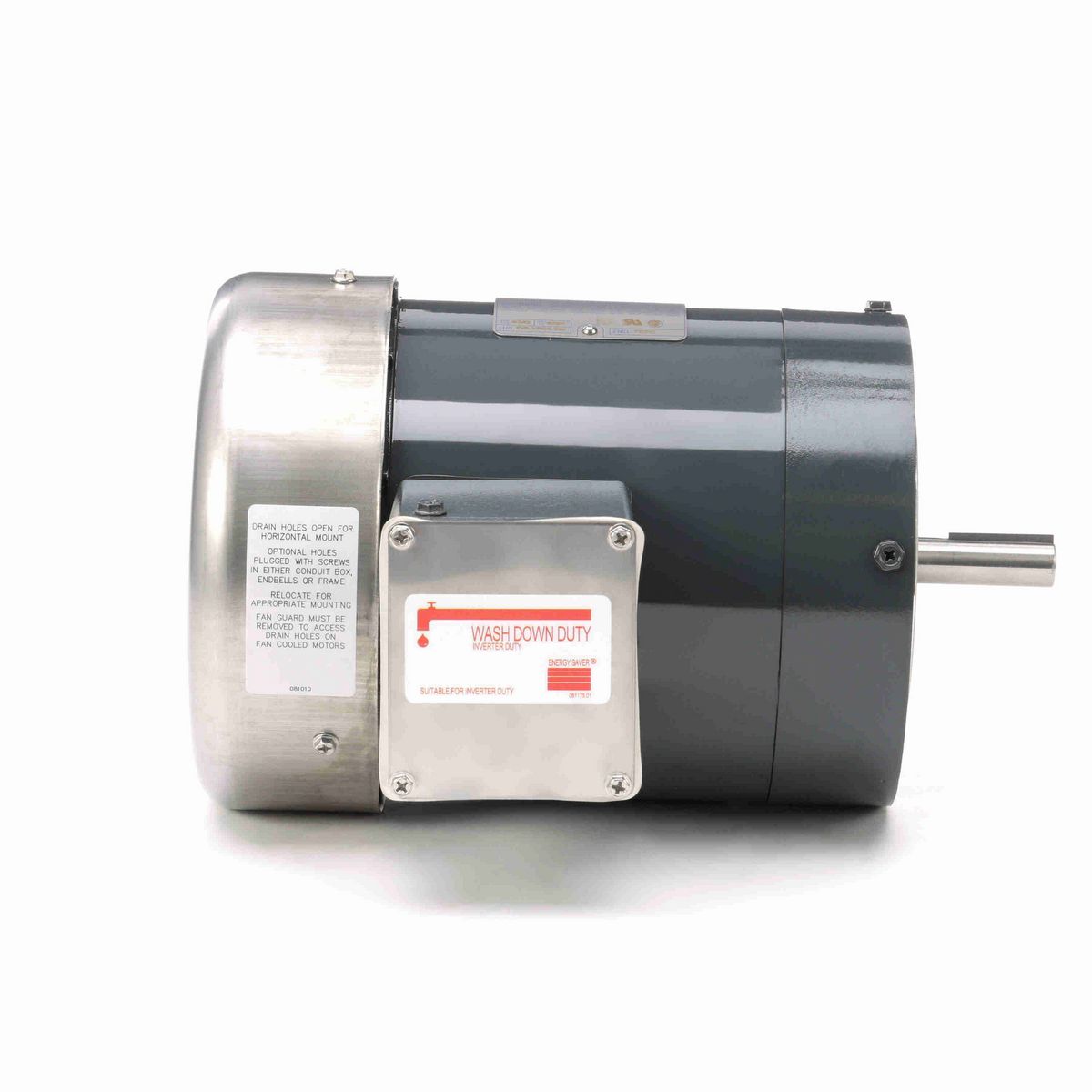 LEESON General Purpose Motor, 0.50 HP, 3 Ph, 60 Hz, 230/460 V, 1800 RPM, 56C Frame, TEFC - K606