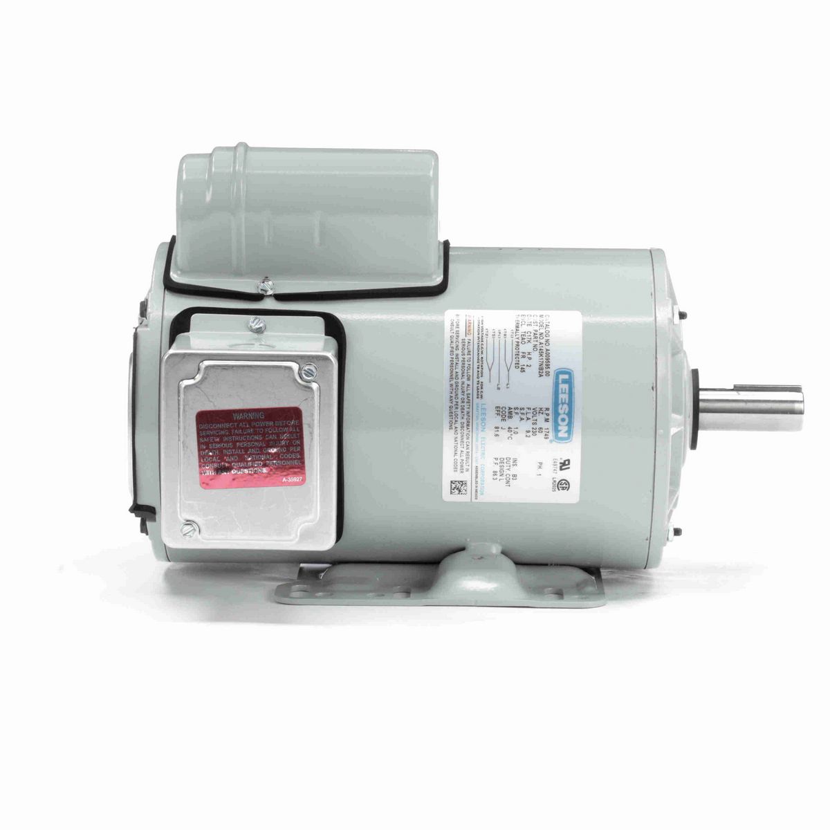 LEESON Agricultural Motor, 2 HP, 1 Ph, 60 Hz, 230 V, 1800 RPM, 145T Frame, TEAO - A009595.00