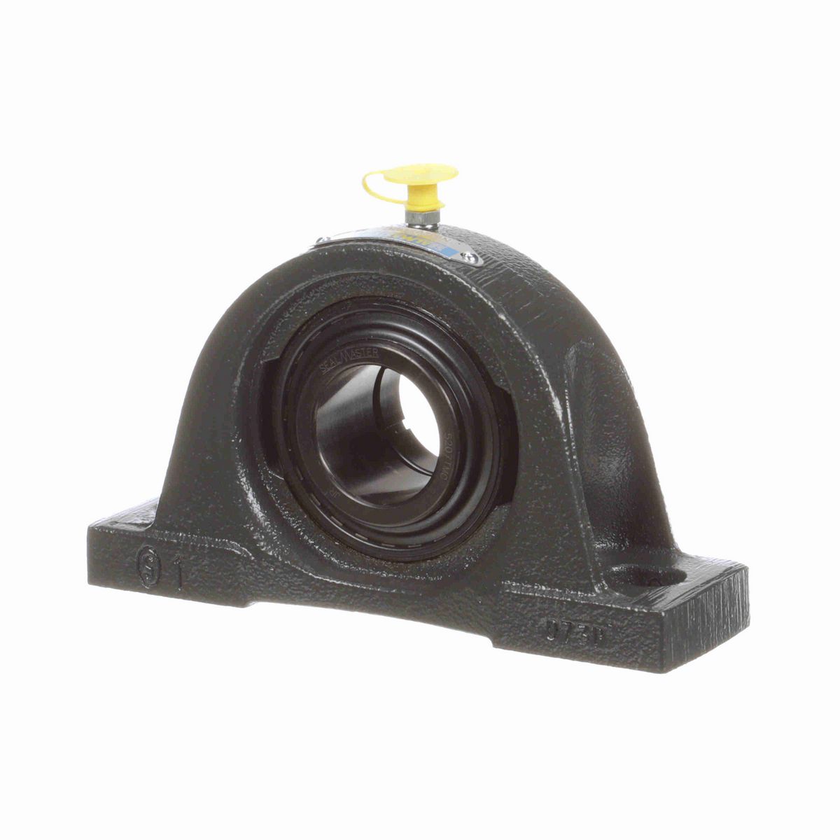 Sealmaster Mounted Cast Iron Two Bolt Pillow Block Ball Bearing - 52100 Bearing Steel, Black Oxided - Concentric Lock - NP-207TMC