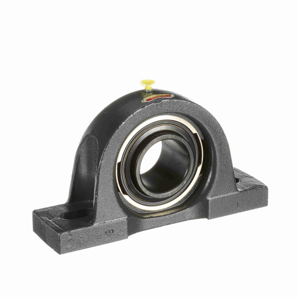 Sealmaster Mounted Cast Iron Two Bolt Pillow Block Ball Bearing - 52100 Bearing Steel, Black Oxided - Setscrew Lock - EMP-47
