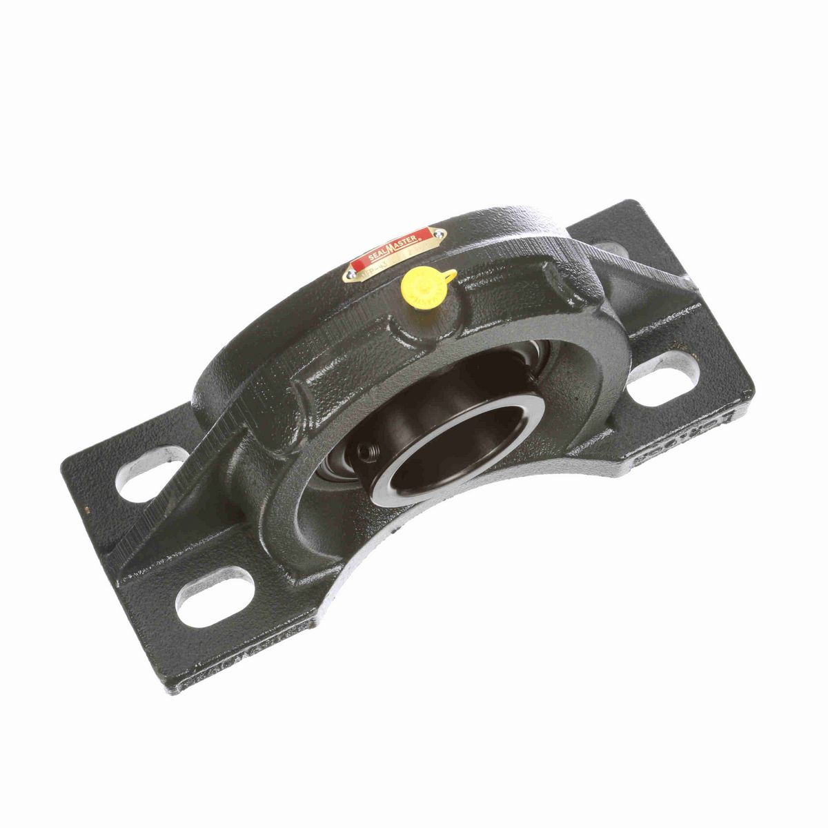 Sealmaster Mounted Cast Iron Four Bolt Pillow Block Ball Bearing - 52100 Bearing Steel, Black Oxided - Setscrew Lock - MFP-43