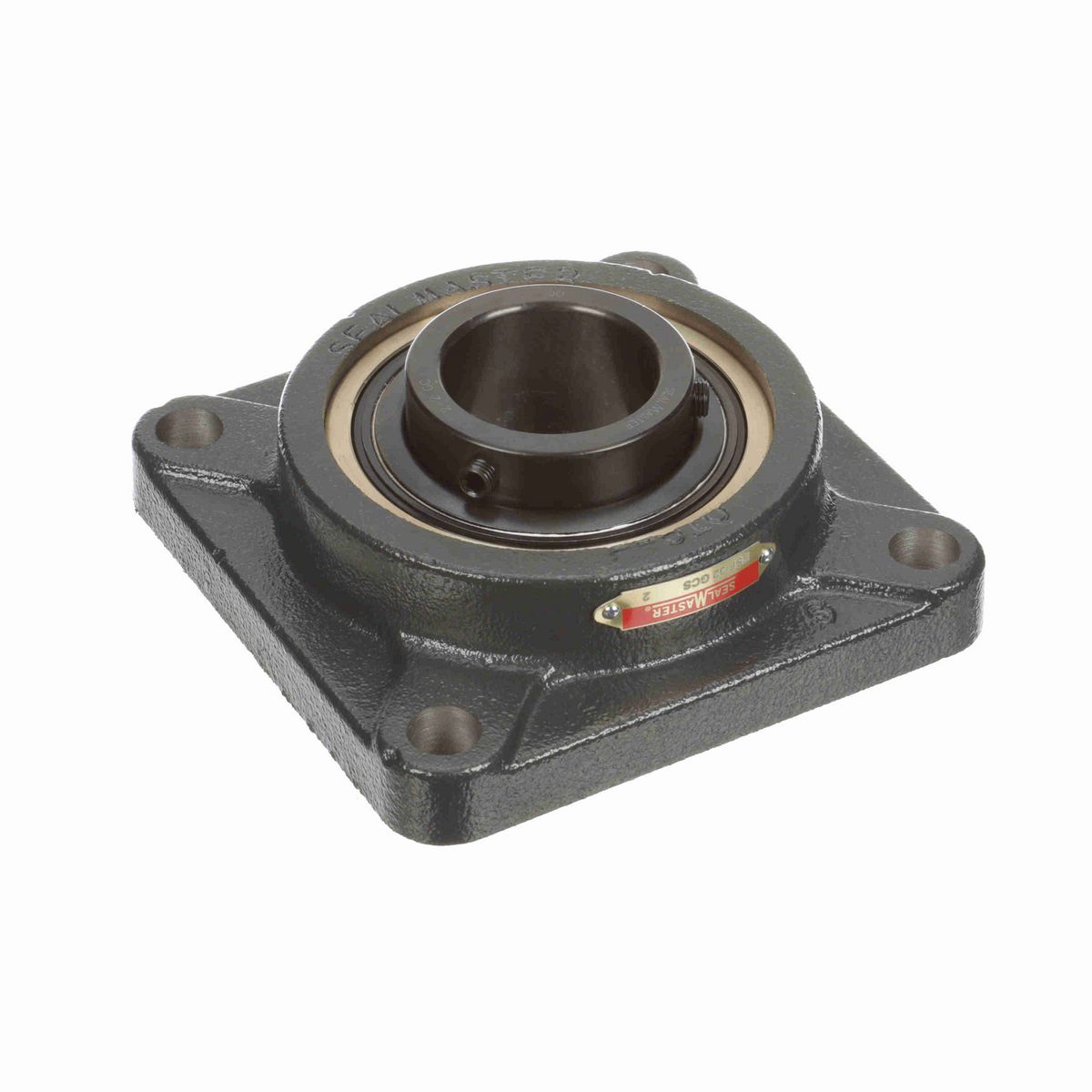 Sealmaster Mounted Cast Iron Four Bolt Flange Ball Bearing - 52100 Bearing Steel, Black Oxided - Setscrew Lock - High Temperature - ESF-32 GCS