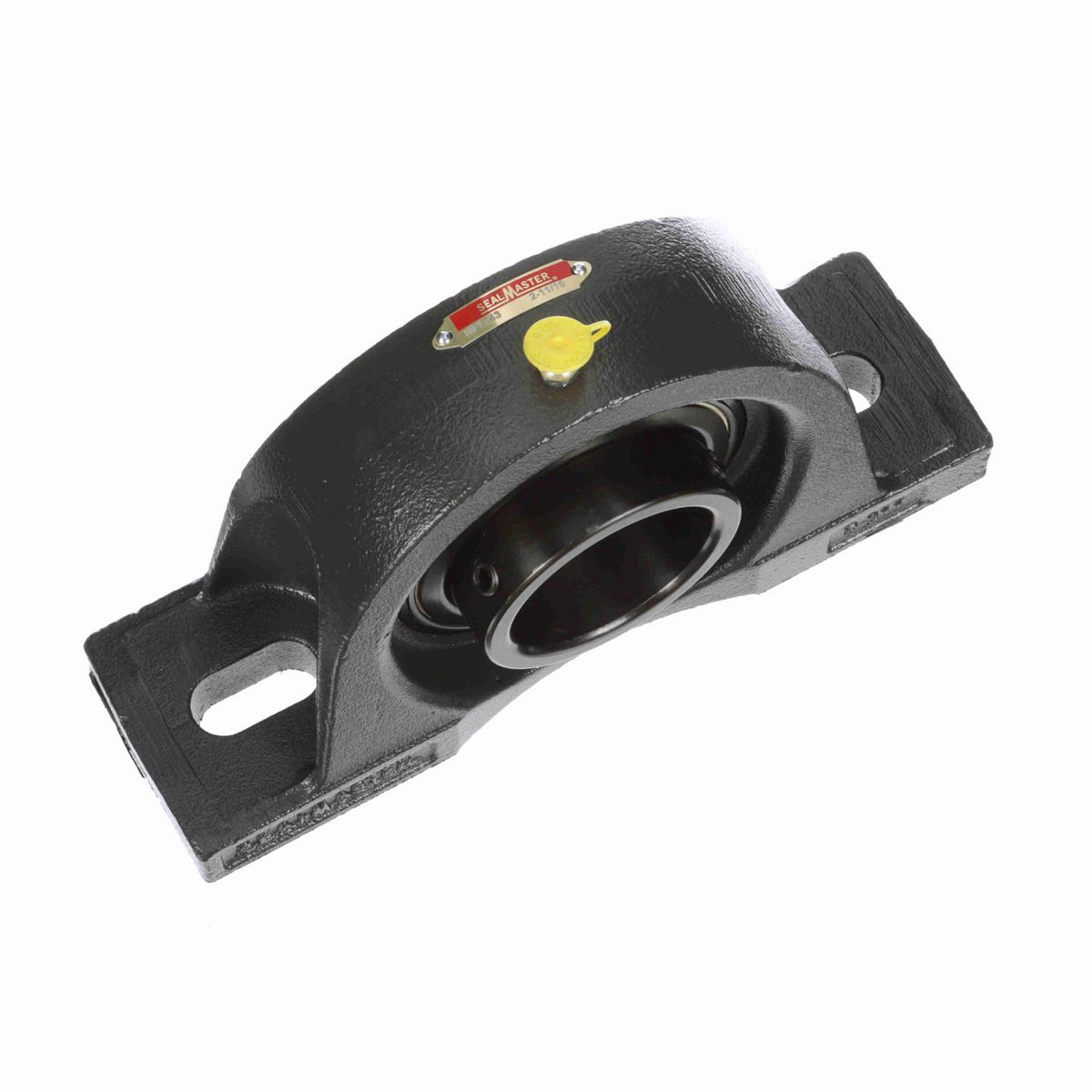 Sealmaster Mounted Cast Iron Two Bolt Low Base Pillow Block Ball Bearing - 52100 Bearing Steel, Black Oxided - Setscrew Lock - NPL-43