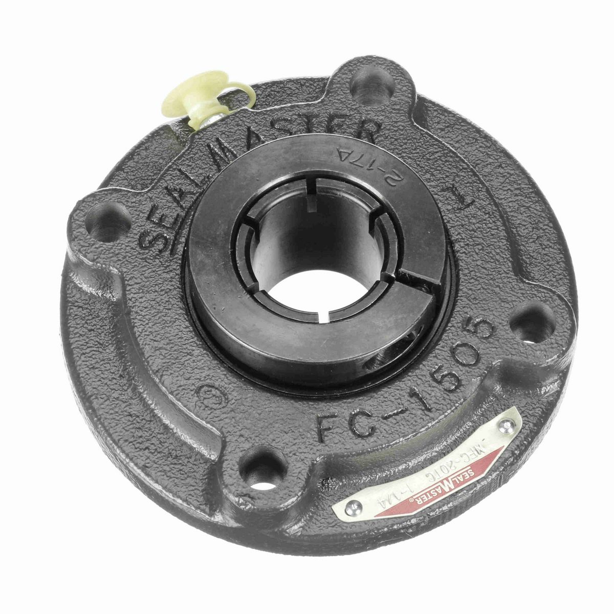Sealmaster Mounted Cast Iron Flange Cartridge Ball Bearing - 52100 Bearing Steel, Black Oxided - Concentric Lock - MFC-20TC