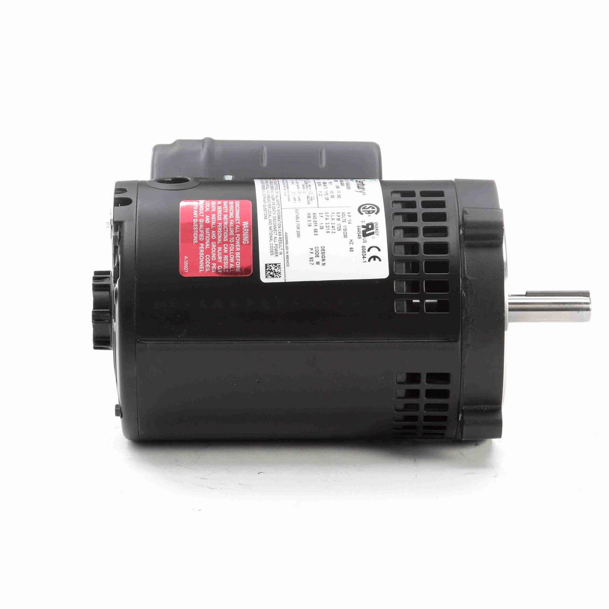 Century General Purpose Motor, 1/4 HP, 1 Ph, 60 Hz, 115/230 V, 1800 RPM, 56C Frame, DP - K1024LDES