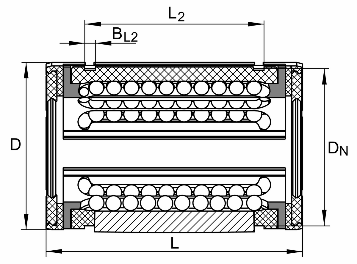 Шарикоподшипник для линейного перемещения INA KS25-PP