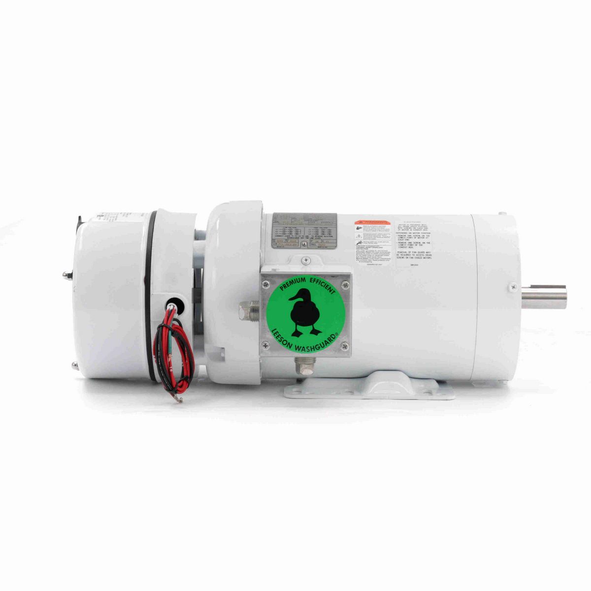 LEESON White Duck™ Brake Motor, 2 & 1.50 HP, 3 Ph, 60 & 50 Hz, 230/460 & 190/380 V, 1800 & 1500 RPM, 145TC Frame, TEFC - 122197.00