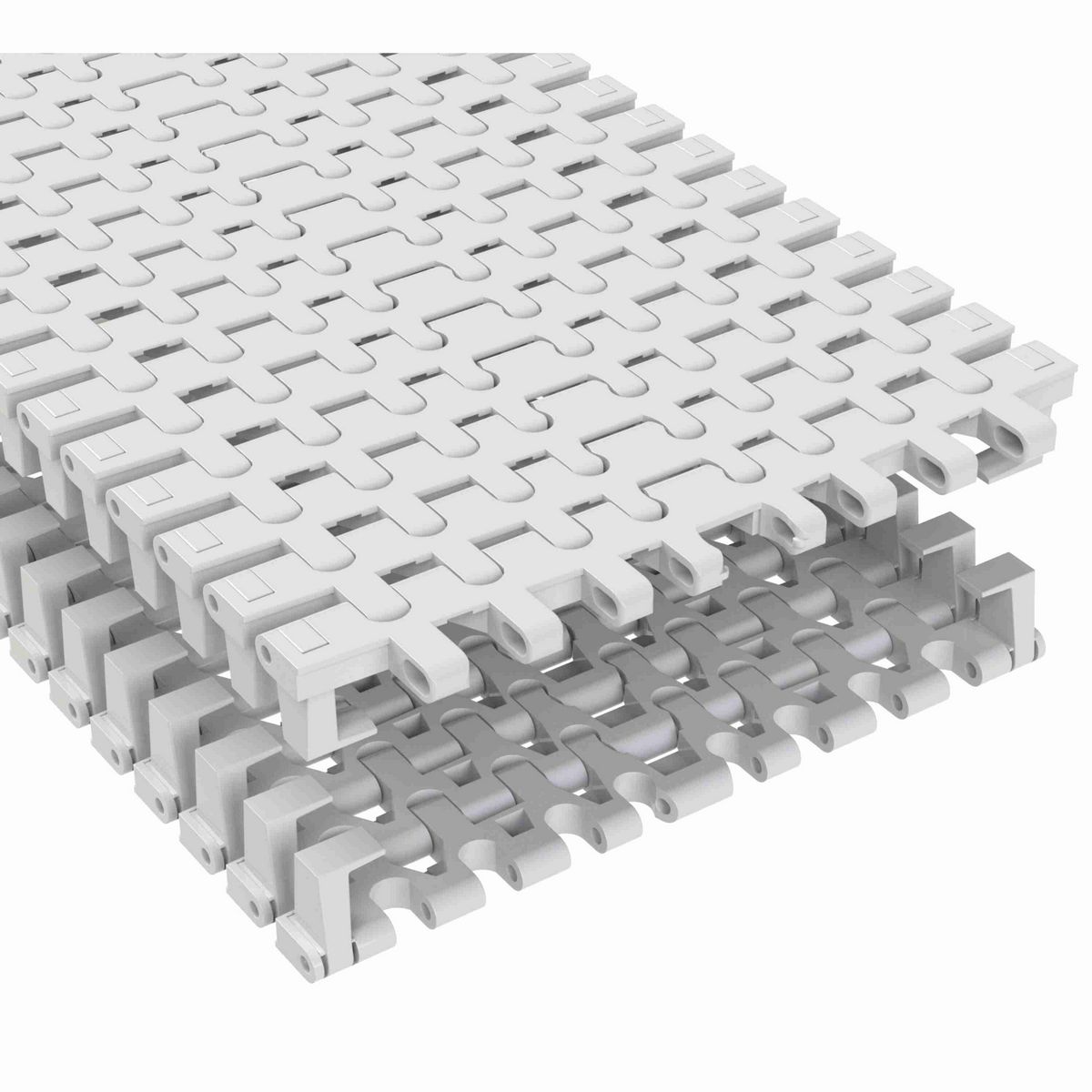 Rexnord 7956TAB Side-flexing Flush Grid, Material: Silver Platinum Series, Width: 12in, Pitch: 1.25in - 10297381