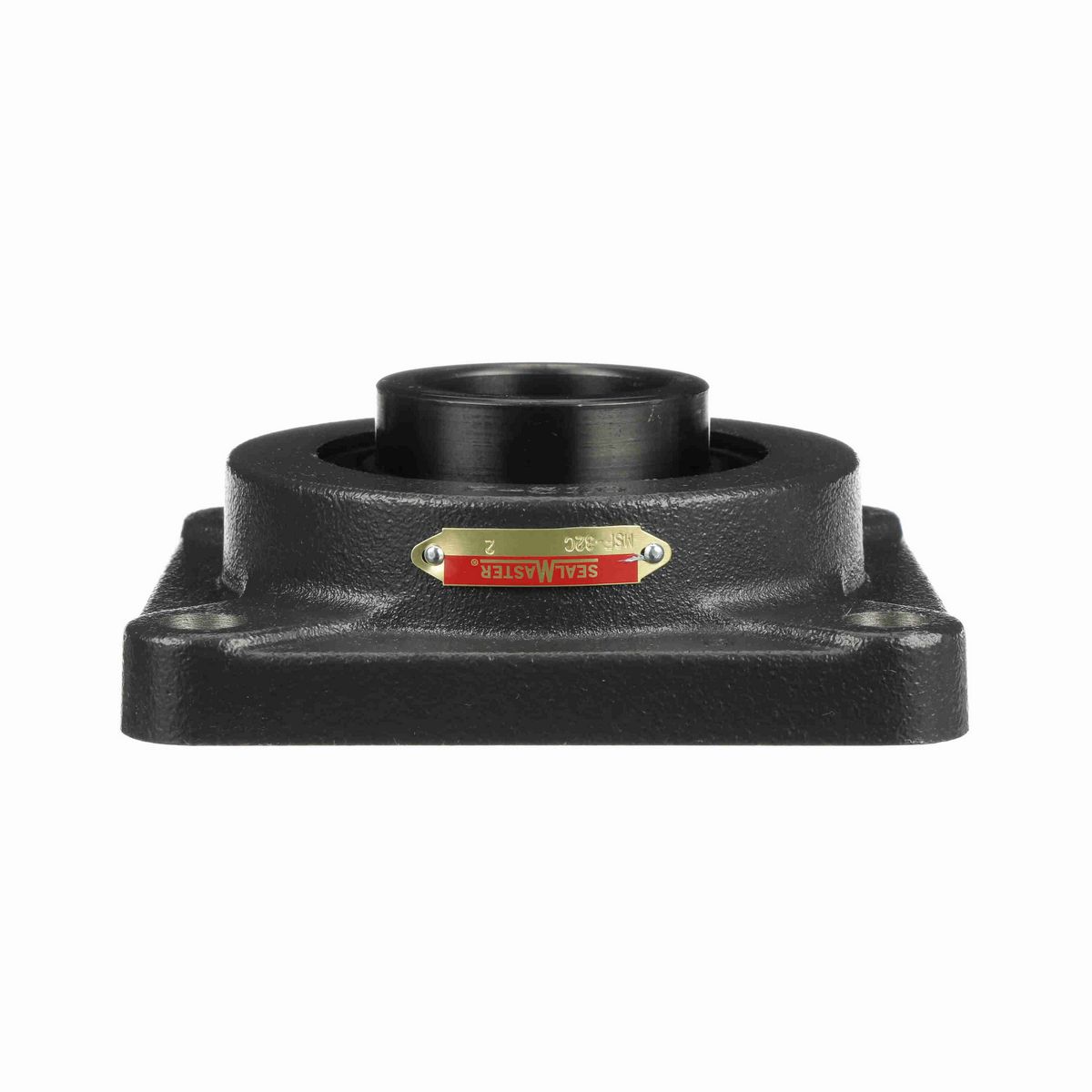 Sealmaster Mounted Cast Iron Four Bolt Flange Ball Bearing - 52100 Bearing Steel, Black Oxided - Setscrew Lock - MSF-32C
