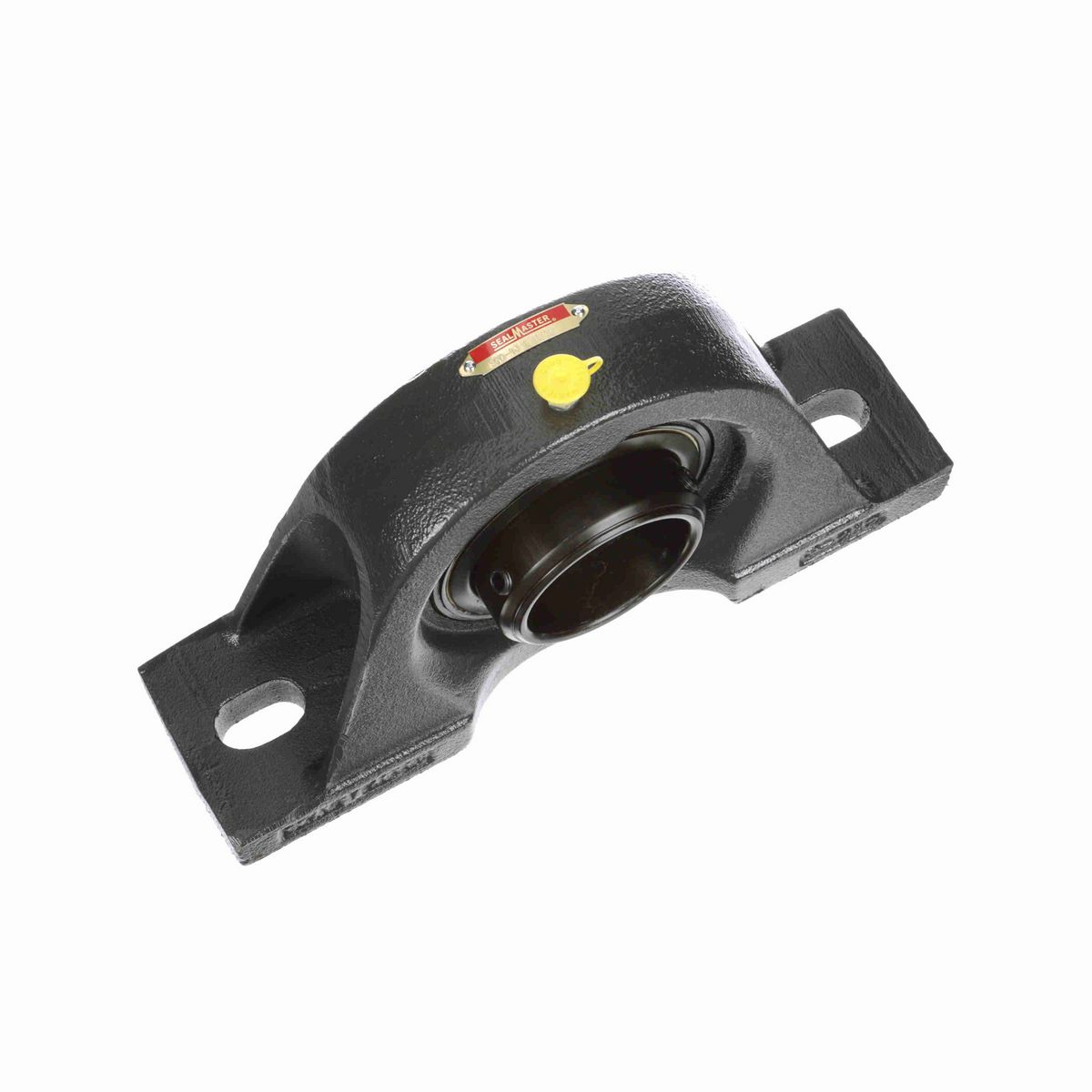 Sealmaster Mounted Cast Iron Two Bolt Pillow Block Ball Bearing - 52100 Bearing Steel, Black Oxided - Double Setscrew Lock - SPD-43
