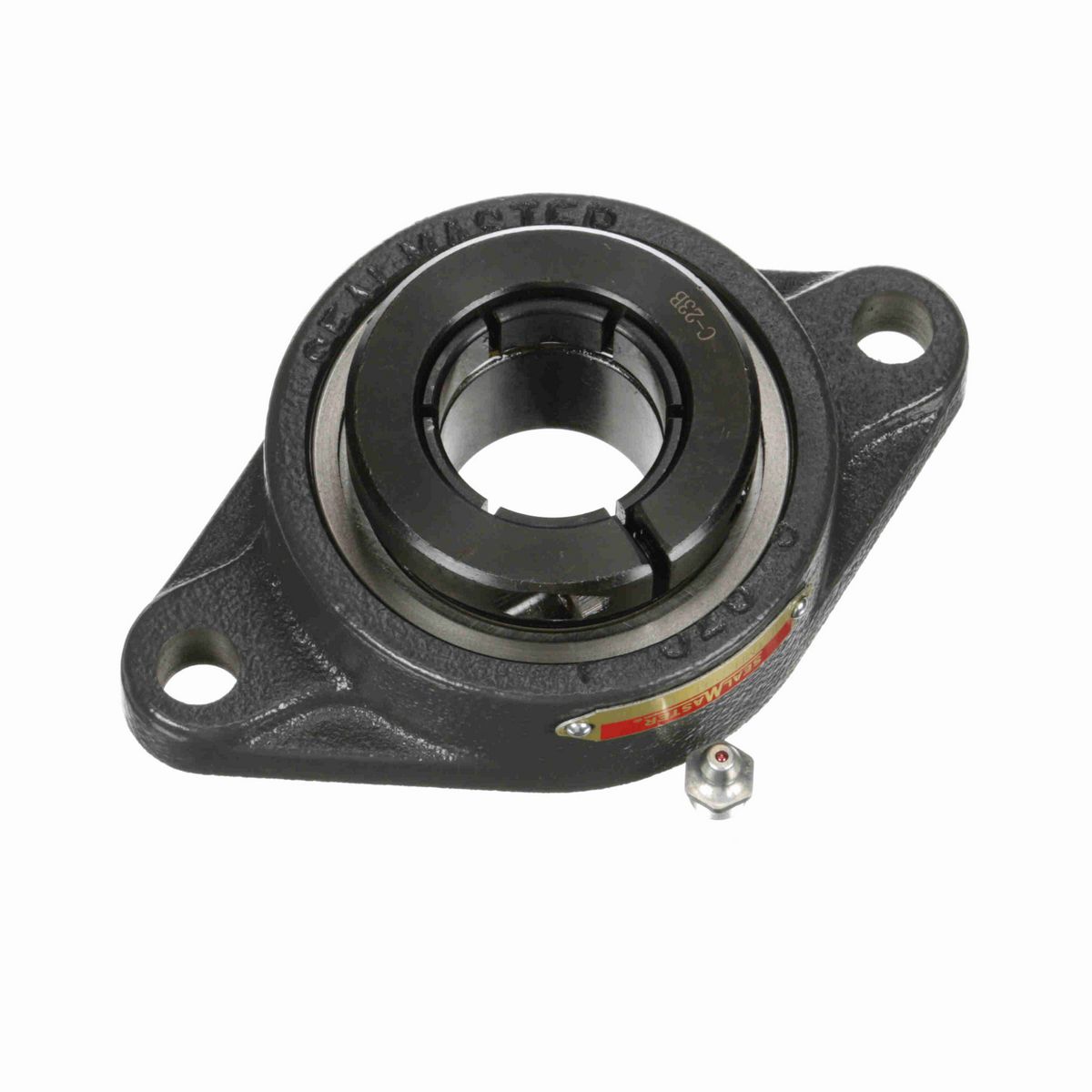 Sealmaster Mounted Cast Iron Two Bolt Flange Ball Bearing - 52100 Bearing Steel, Black Oxided - Concentric Lock - SFTMH-23T
