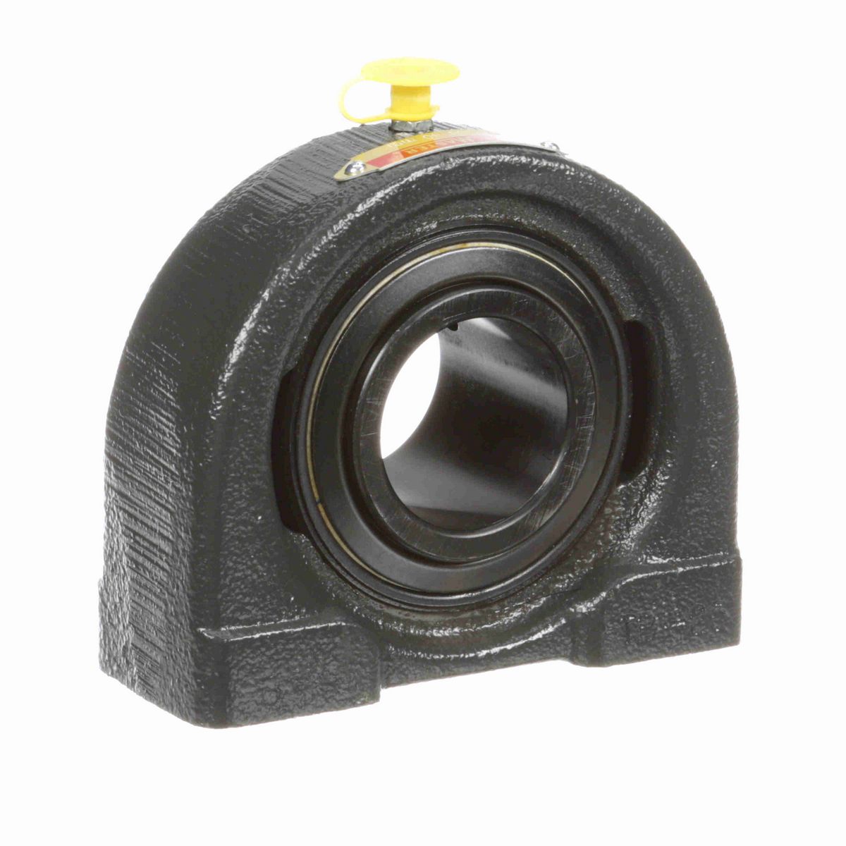 Sealmaster Mounted Cast Iron Tapped Base Pillow Block Ball Bearing - 52100 Bearing Steel, Black Oxided - Setscrew Lock - TB-208
