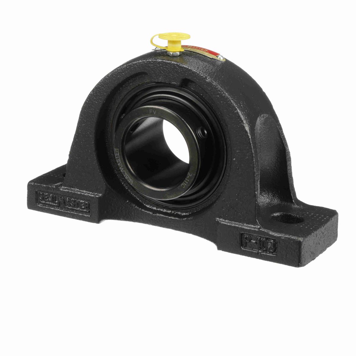 Sealmaster Mounted Cast Iron Two Bolt Pillow Block Ball Bearing - 52100 Bearing Steel, Black Oxided - Setscrew Lock - NP-27C