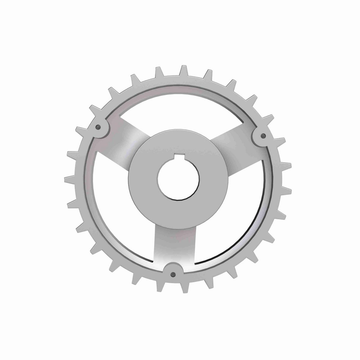 Rexnord 820 Series Solid One Piece Cast Iron Sprocket with 27 Teeth and a 1in Round Shaft-Ready Bore with Keyway & Setscrew - 401-163-5