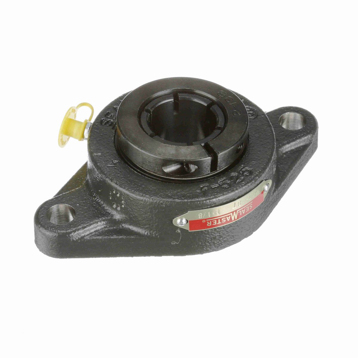 Sealmaster Mounted Cast Iron Two Bolt Flange Ball Bearing - 52100 Bearing Steel, Black Oxided - Concentric Lock - SFT-18T