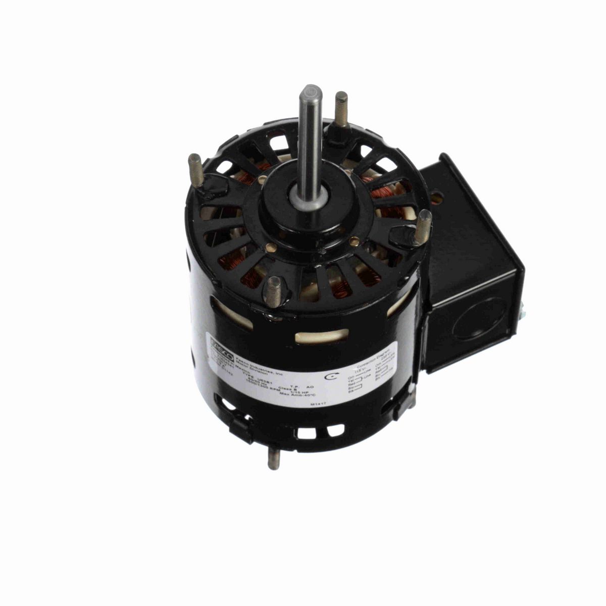 FASCO OEM Replacement Motor, 1/15 HP, 1 Ph, 60 Hz, 115/230 V, 1500/1300 RPM, 1 Speed, 3.3" Diameter, OAO - D1142