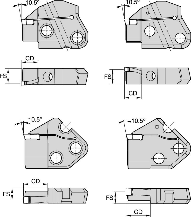 Grooving, and Cut-Off - Internal Sweep A Kennametal Beyond Evolution - Modular Blade - Face Grooving - Internal - Through Coolant [6810697]