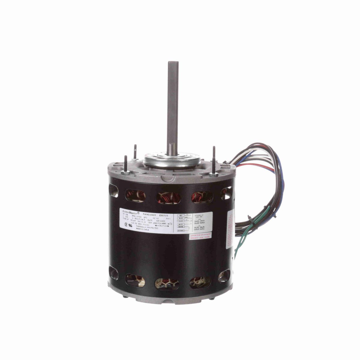 Century PRO-E SERIES® Fan and Blower Motor, 3/4 HP, 1 Ph, 60 Hz, 115 V, 1075 RPM, 3 Speed, 48 Frame, OPEN - EM3589