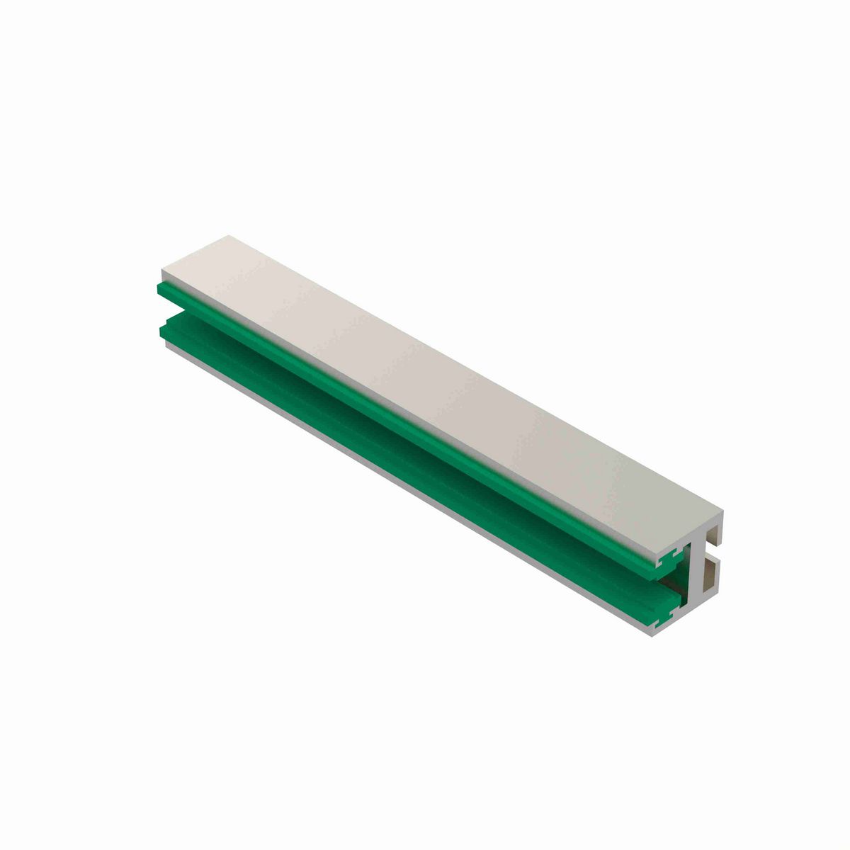 System Plast Chain Guide: 1.62"W X 1.69"H X 120"L Green UHMW-PE - VG-340-PC-60-10