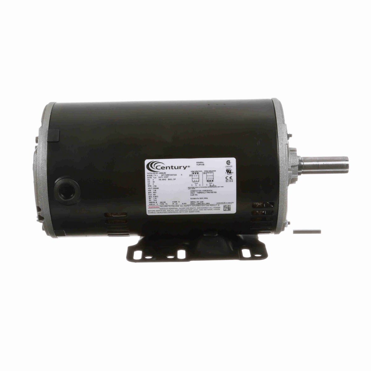 Century General Purpose Motor, 2 HP, 3 Ph, 60 Hz, 230/460 V, 1800 RPM, 56HZ Frame, DP - H886LES