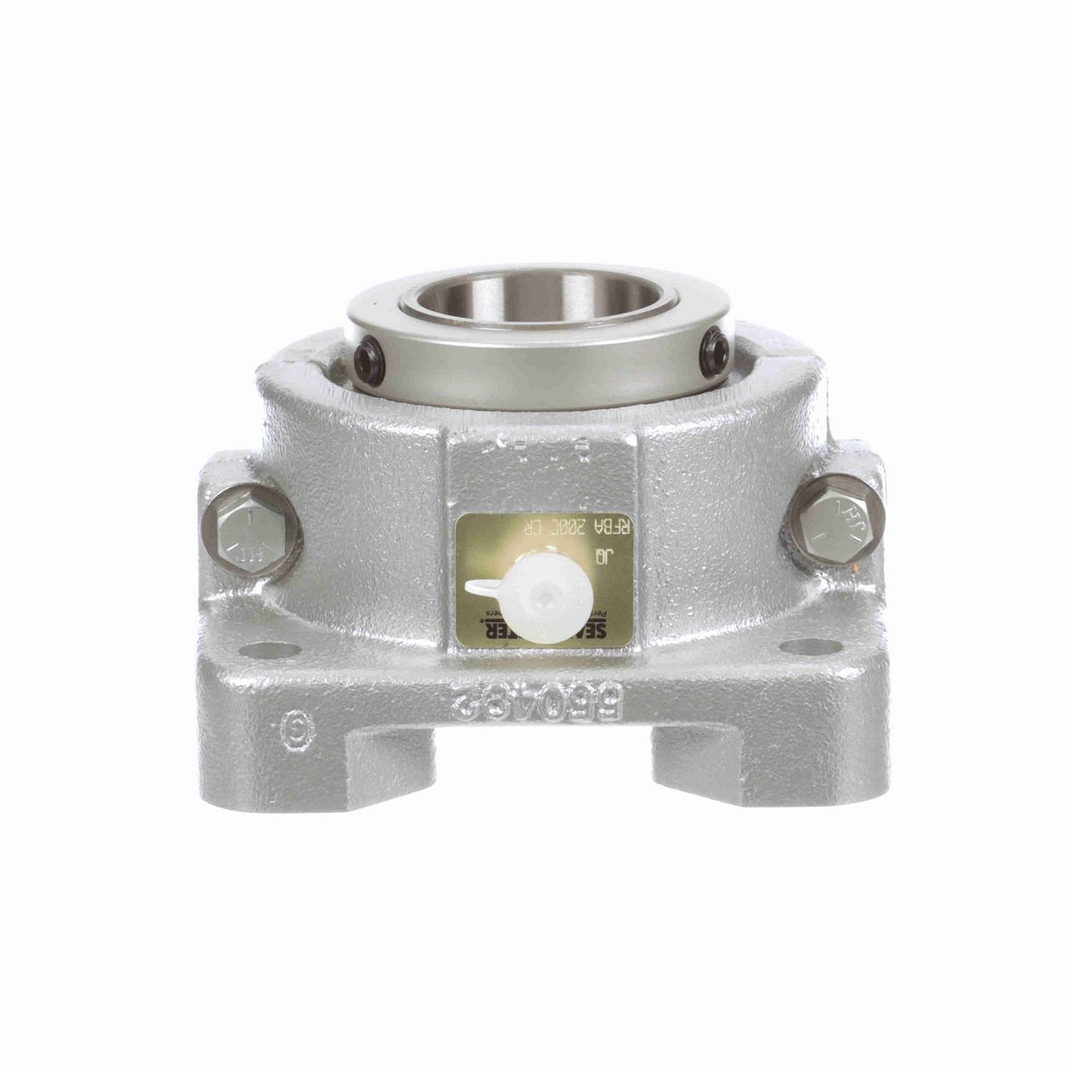 Sealmaster Mounted Flouropolymer Coated Cast Iron Four Bolt Flange Tapered Roller - 52100 Bearing Steel - Collar Mount Lock - Corrosion Resistant - RFBA 200C CR