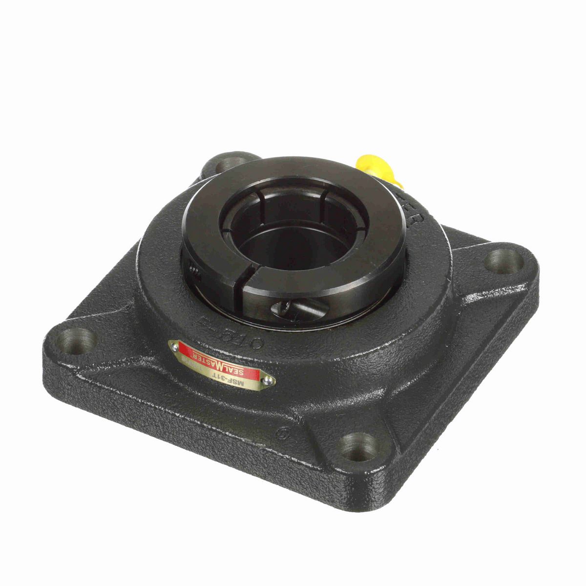 Sealmaster Mounted Cast Iron Four Bolt Flange Ball Bearing - 52100 Bearing Steel, Black Oxided - Concentric Lock - MSF-31T