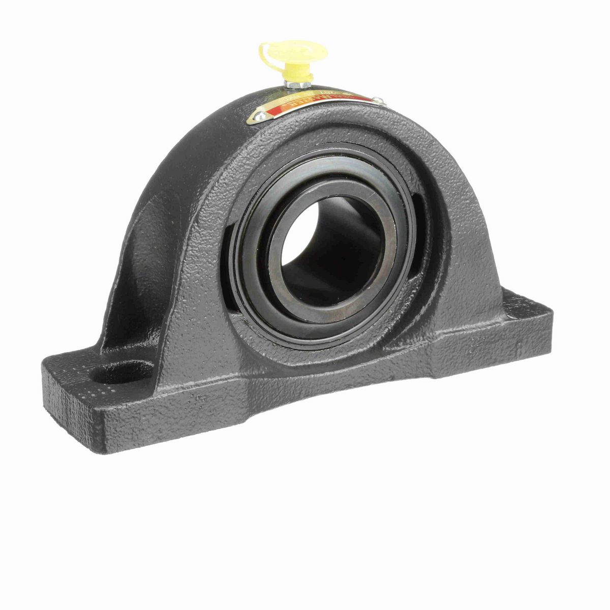 Sealmaster Mounted Cast Iron Two Bolt Pillow Block Ball Bearing - 52100 Bearing Steel, Black Oxided - Setscrew Lock - NP-207