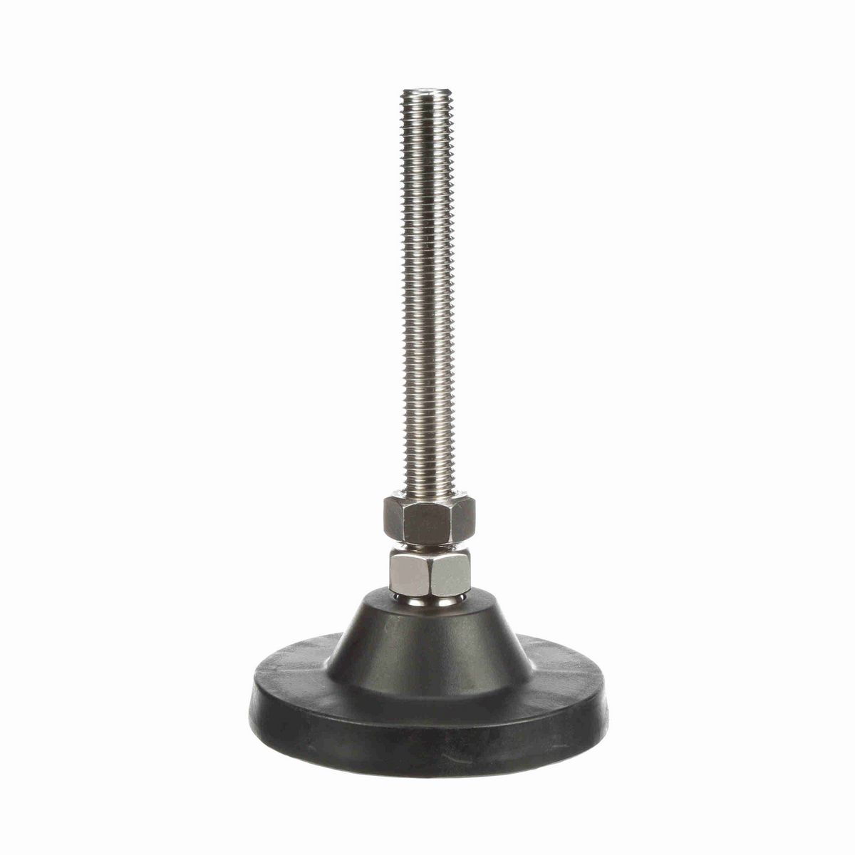 System Plast Articulating Plastic Leveler; Series: VG-513, Base Diameter: 4.84, Spindle Length: 6.15-in, Thread: 3/4-10 - VG-513-01-S34-L8
