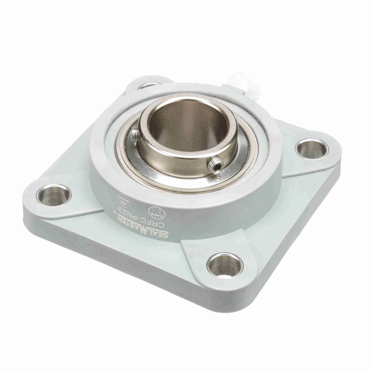 Sealmaster Mounted Composite Four Bolt Flange Ball Bearing - 52100 Bearing Steel, Phosphorus Nickel Coated - Setscrew Lock - Corrosion Resistant - CRFC-PN23