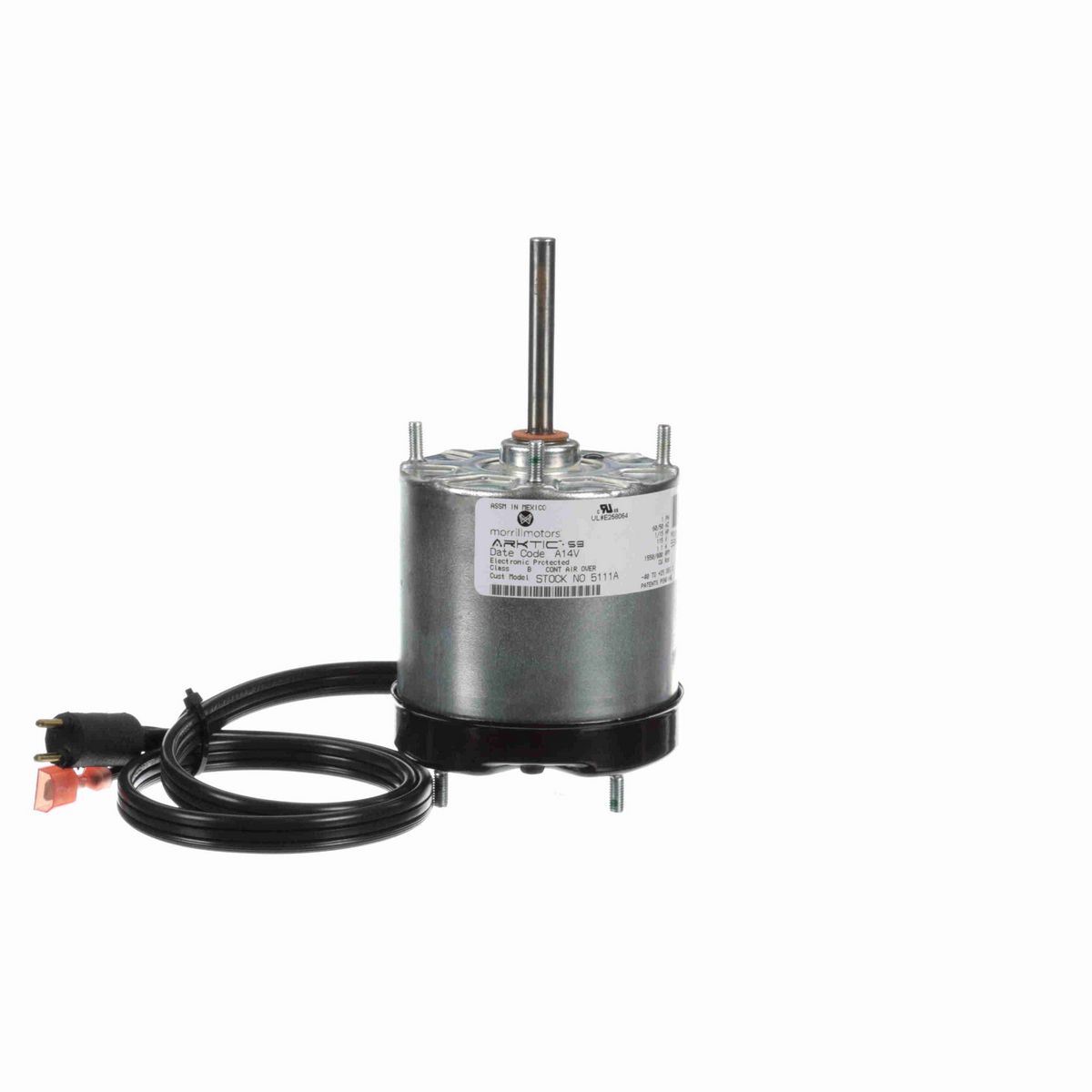 Morrill Motors ARKTIC® 59 Refrigeration Motor, 1/15 HP, 1 Ph, 60/50 Hz, 115 V, 1550/800 RPM, 2 Speed, 3.45 Frame, TEAO - 5111A