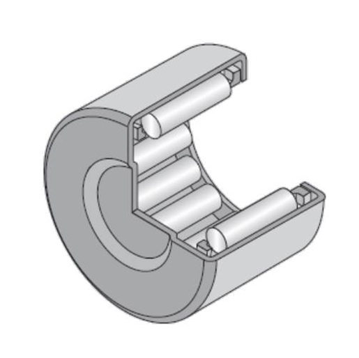Игольчатый роликоподшипник со штампованным наружным кольцом, с закрытым торцом NTN BK1516