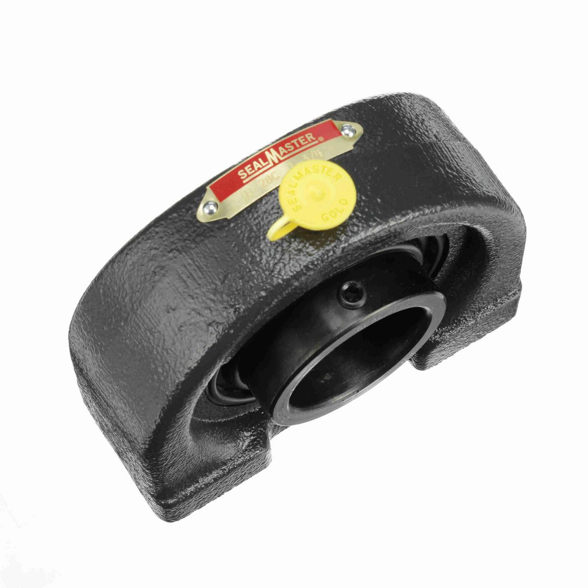 Sealmaster Mounted Cast Iron Tapped Base Pillow Block Ball Bearing - 52100 Bearing Steel, Black Oxided - Setscrew Lock - TB-28C