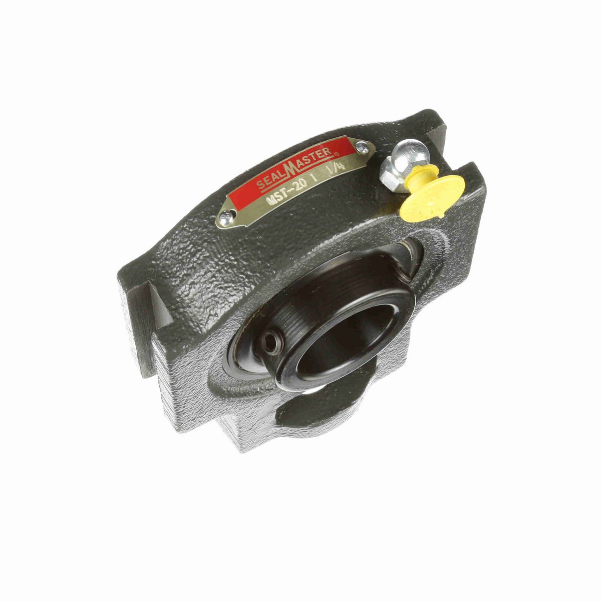Sealmaster Mounted Cast Iron Wide Slot Take Up Ball Bearing - 52100 Bearing Steel, Black Oxided - Setscrew Lock - MST-20