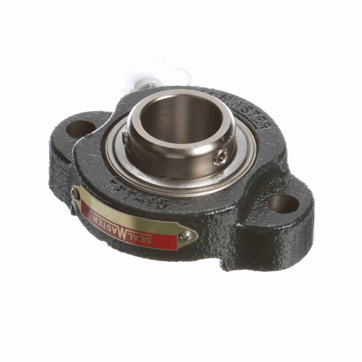 Sealmaster Mounted Cast Iron Two Bolt Flange Ball Bearing - 52100 Bearing Steel, Black Oxided - Concentric Lock - Corrosion Resistant - TFT-PN16