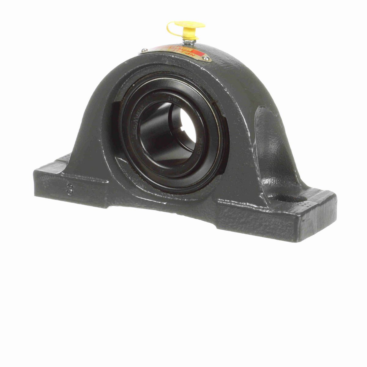 Sealmaster Mounted Cast Iron Two Bolt Pillow Block Ball Bearing - 52100 Bearing Steel, Black Oxided - Concentric Lock - NP-24T