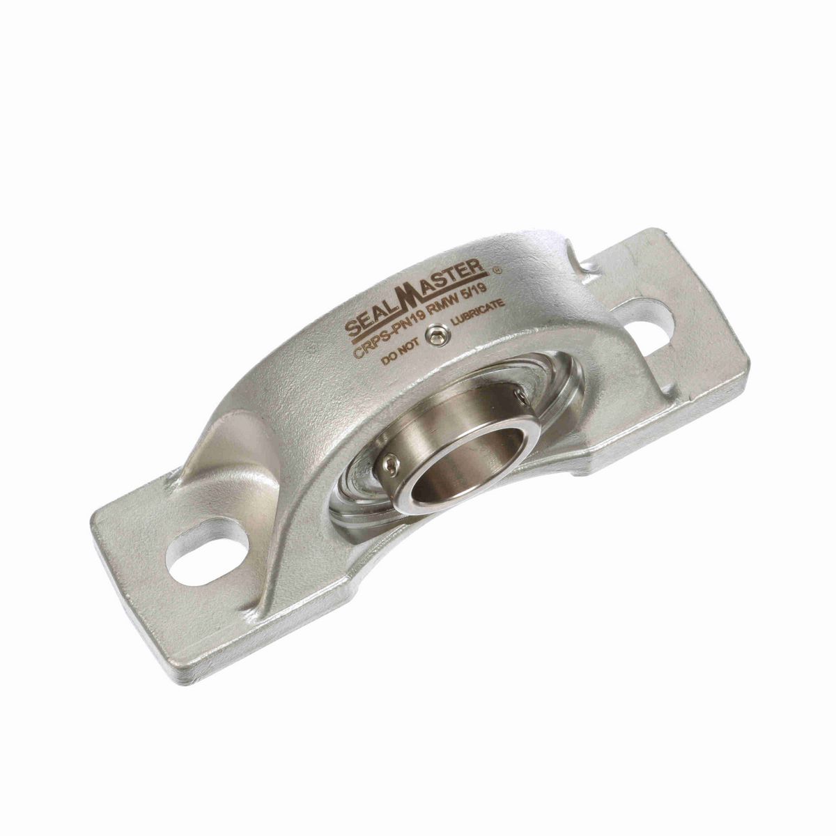 Sealmaster Mounted Stainless Steel Two Bolt Pillow Block Ball Bearing - 52100 Bearing Steel, Phosphorus Nickel Coated - Setscrew Lock - Corrosion Resistant - Reduced Maintenance - Lubed for Life - CRPS-PN19 RMW