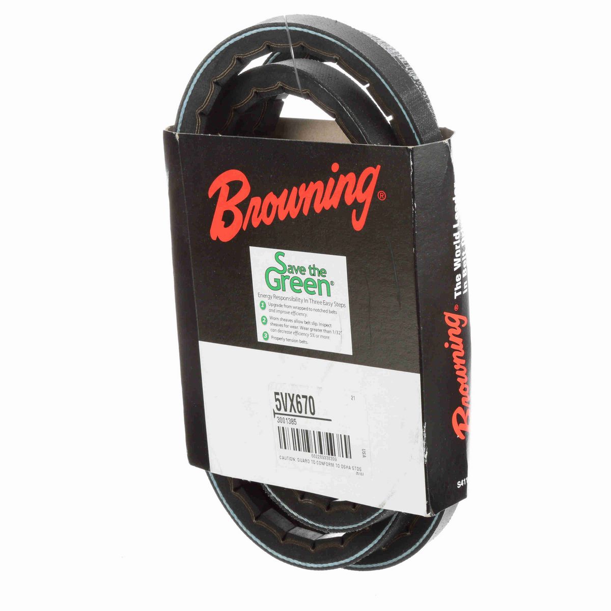 Browning EPDM Notched Belt 98% Efficient - 5VX670