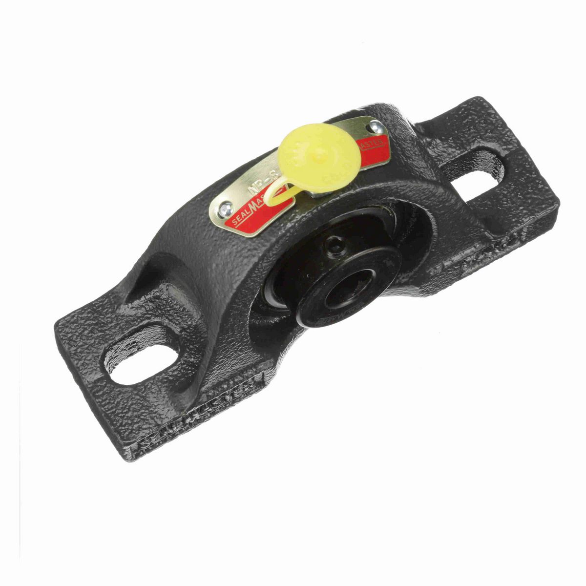 Sealmaster Mounted Cast Iron Two Bolt Pillow Block Ball Bearing - 52100 Bearing Steel, Black Oxided - Setscrew Lock - NP-8