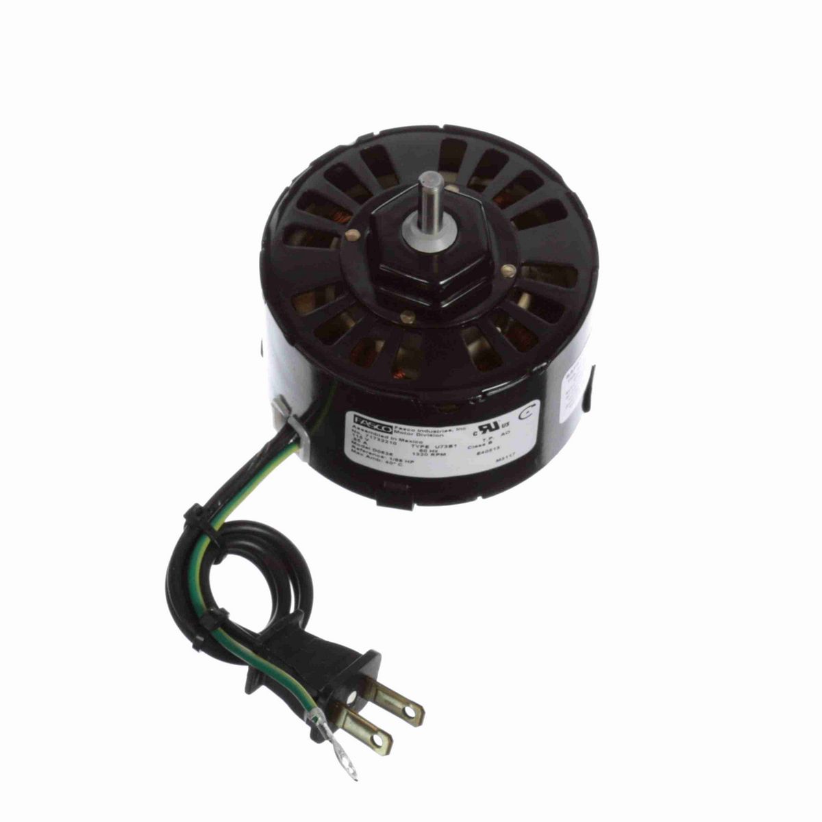 FASCO OEM Replacement Motor, 1/88 HP, 1 Ph, 60 Hz, 115 V, 1320 RPM, 1 Speed, 3.3" Diameter, OAO - D0636