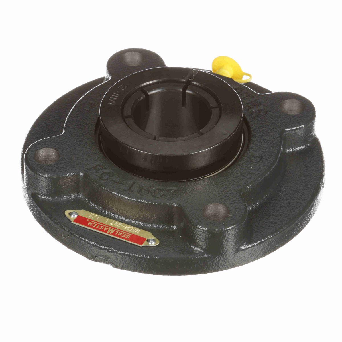 Sealmaster Mounted Cast Iron Flange Cartridge Ball Bearing - 52100 Bearing Steel, Black Oxided - Concentric Lock - MFCH-24T