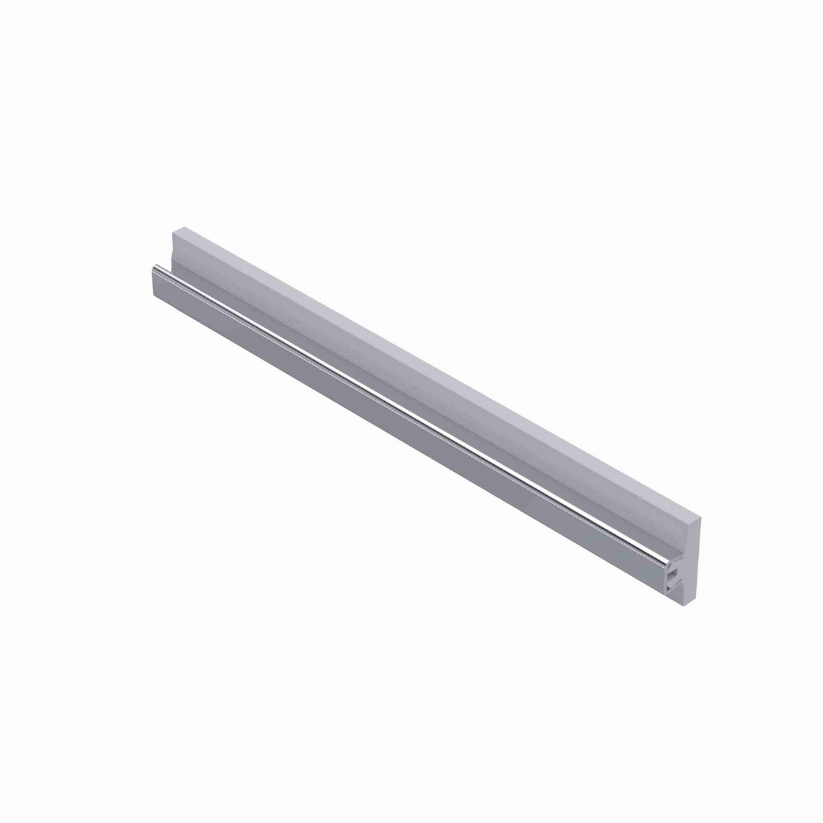 System Plast Tee Guide Rail: 1.6"W X 0.83"H X 144"L Grey Nolu-S - VG-SST-1.60-NS-12