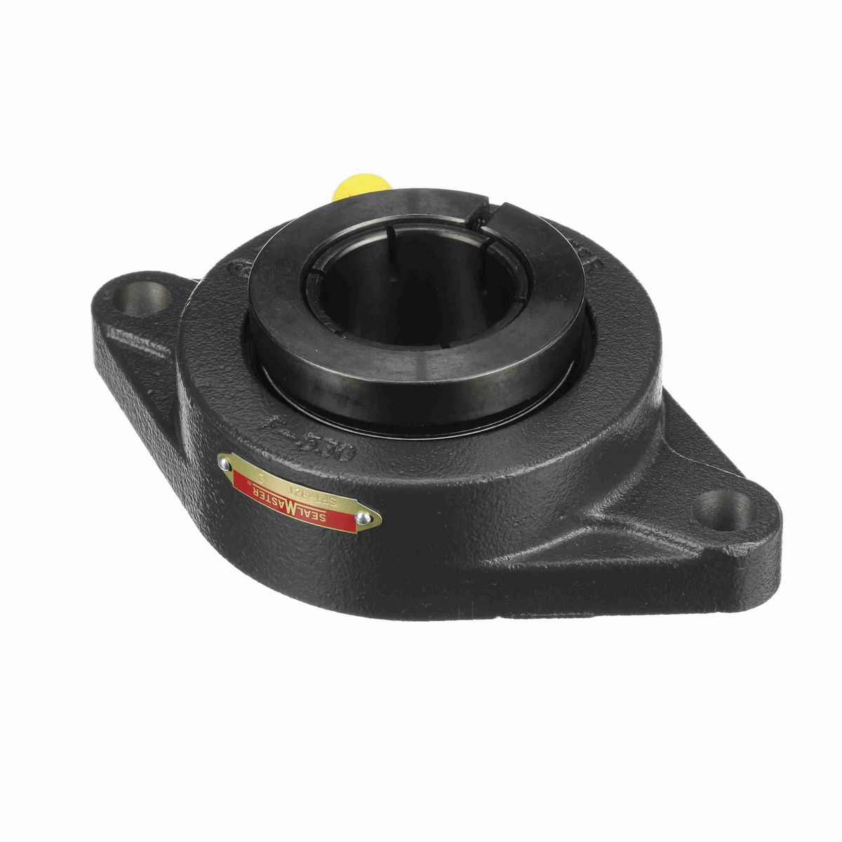 Sealmaster Mounted Cast Iron Two Bolt Flange Ball Bearing - 52100 Bearing Steel, Black Oxided - Concentric Lock - SFT-32T