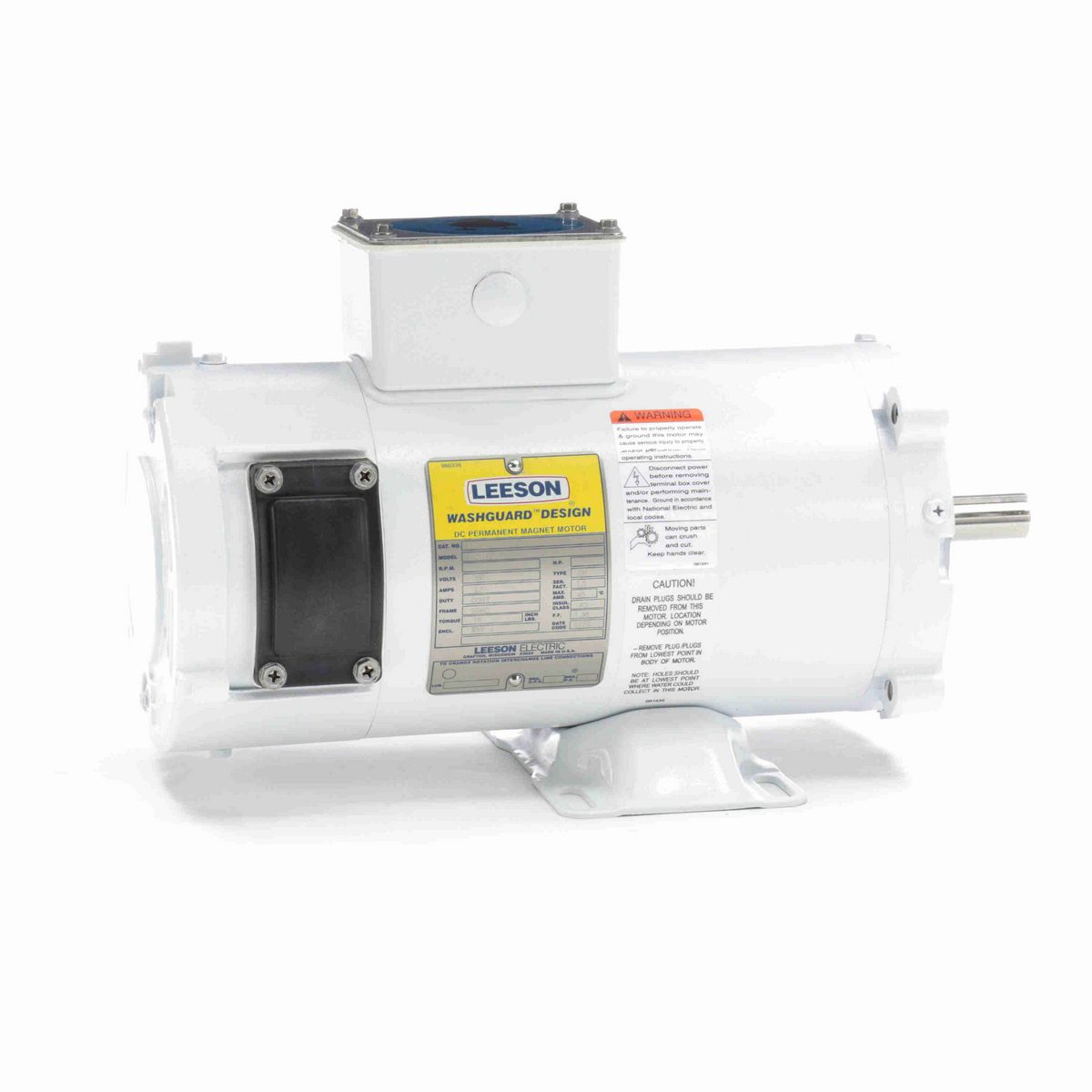 LEESON White Duck™ Washdown Motor, 0.50 HP, 180 V, 1750 RPM, S56C Frame, TENV - 108227.00