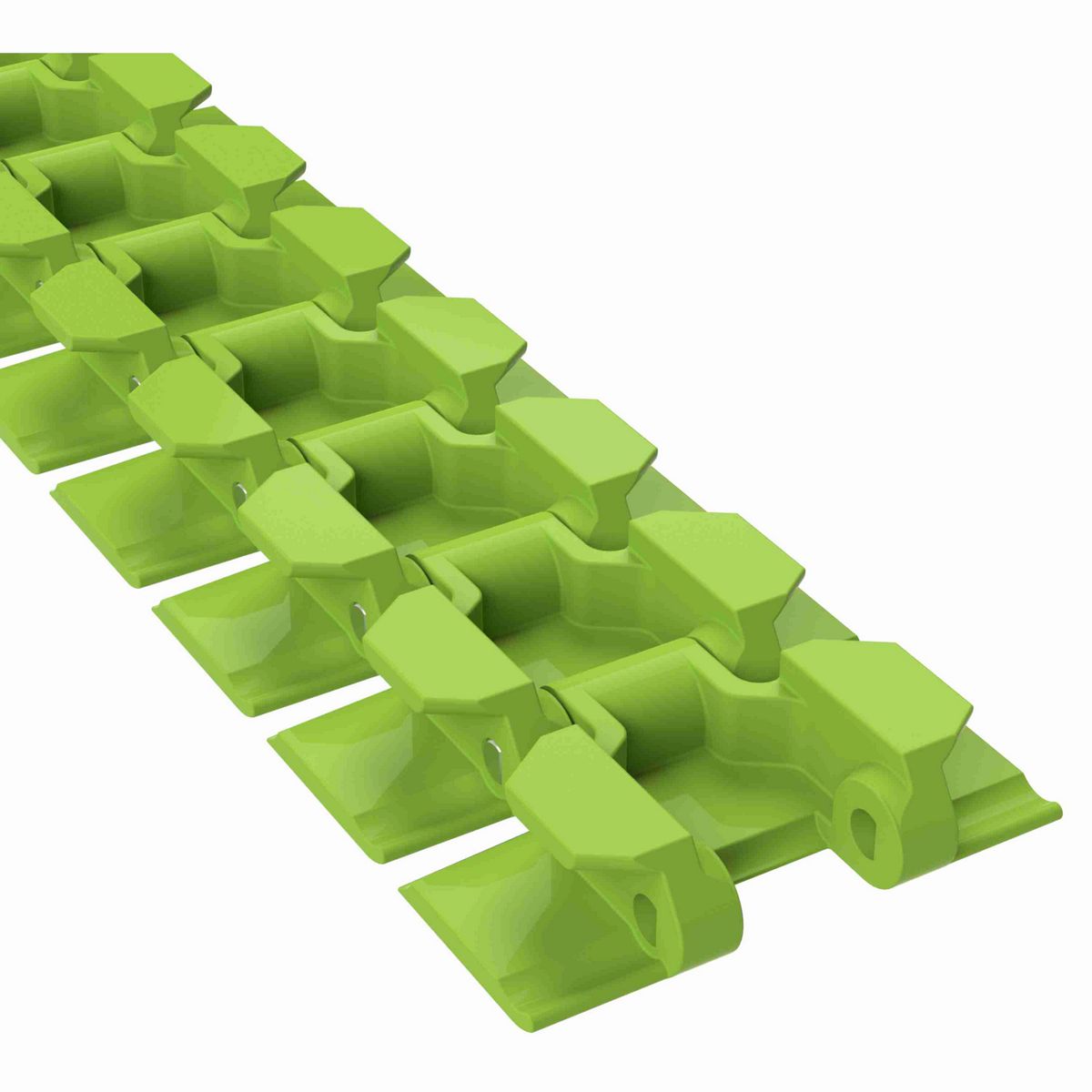 Rexnord 880TAB Side-flexing Solid Top, Material: Bright Lime-Green Dry PET Low Friction, Width: 3.25in, Pitch: 1.5in - 10479419